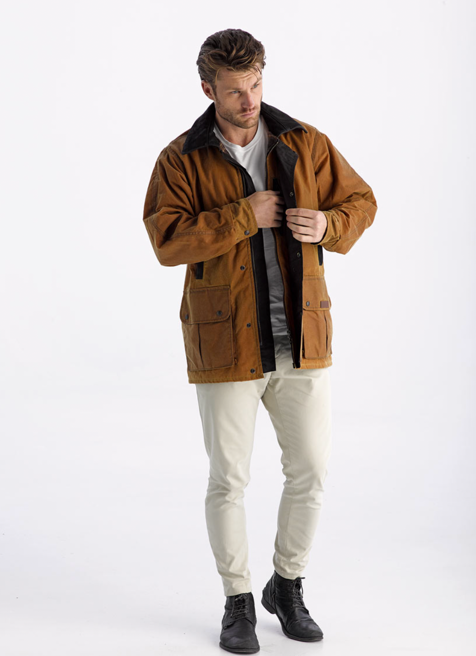 The Hereford Men Oilskin Waterproof Deluxe Coat
