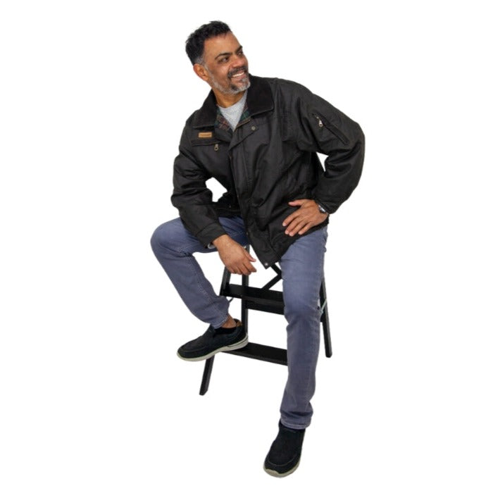The Rider Men's Oilskin Waterproof Bomber Jacket